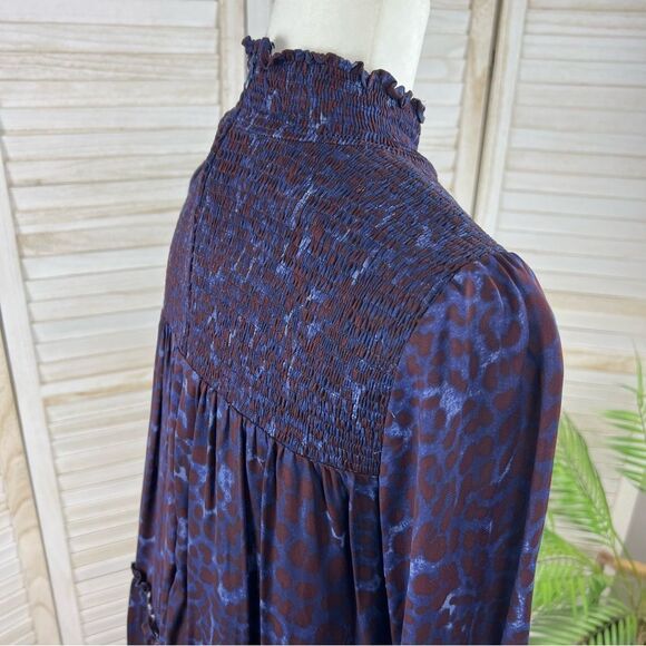 Karlie Smocked Shirred Babydoll Mini Dress Large - Picture 5 of 11